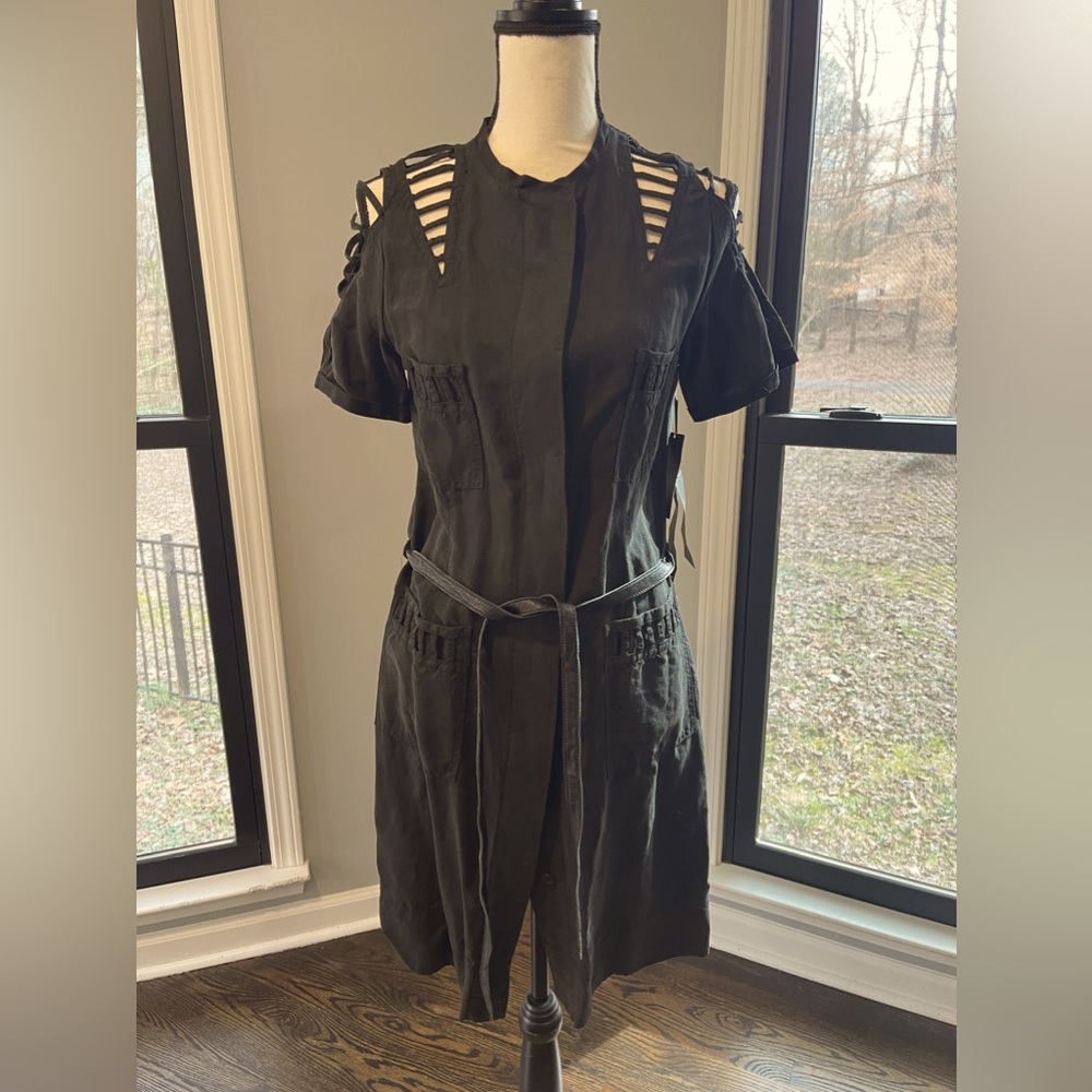 NWT Black EDUN Cutout Dress